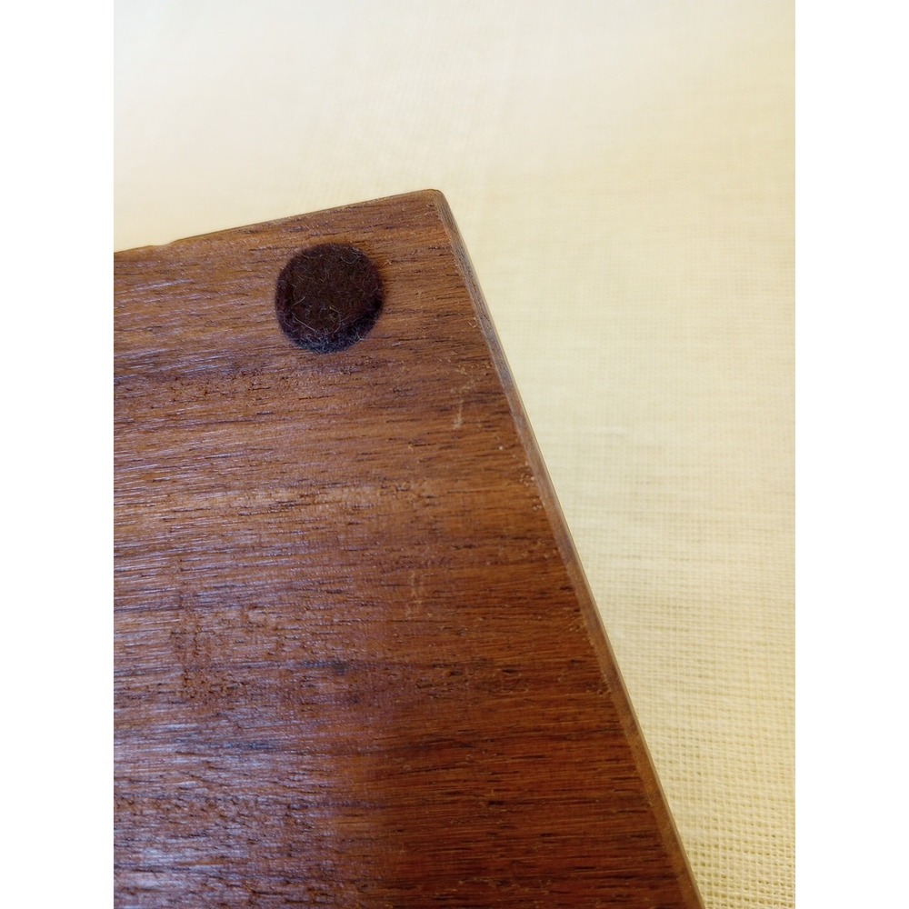 VTG American Walnut Bureau Top Valet 3 Shallow Resting Spots/4 Pegs 9" Long USA - Picture 12 of 14